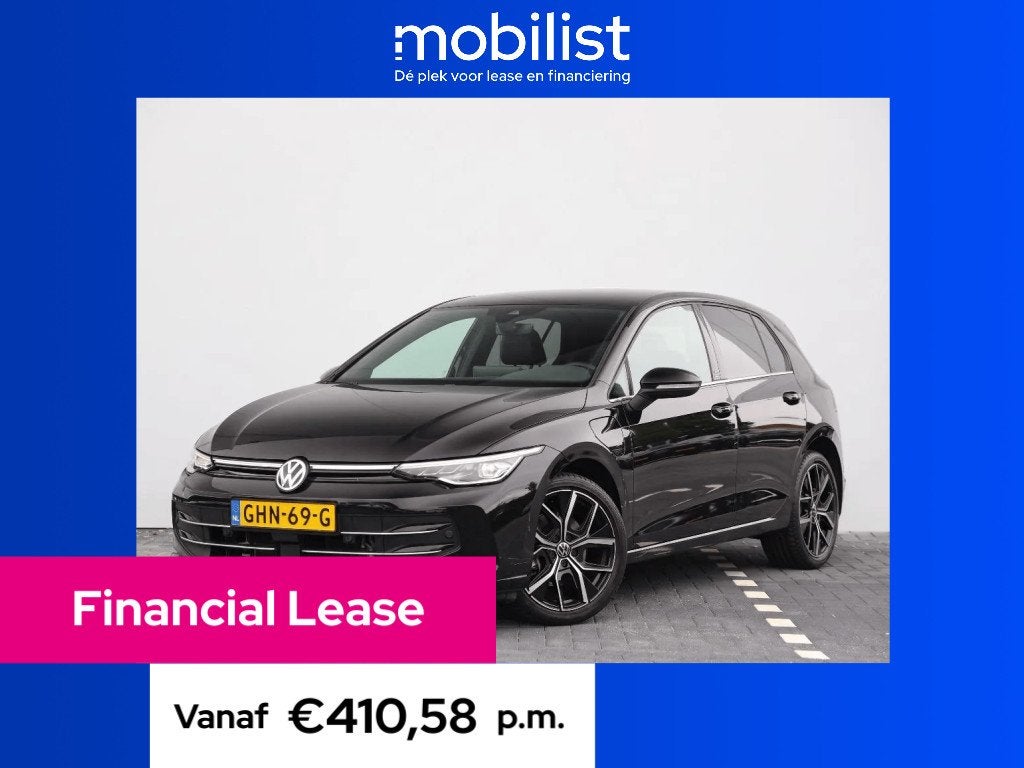 Volkswagen Golf 1.5 eHybrid Style 50 Edition (bj 2024), 4 cilinders, Zwart, Bedrijf, 1700 kg