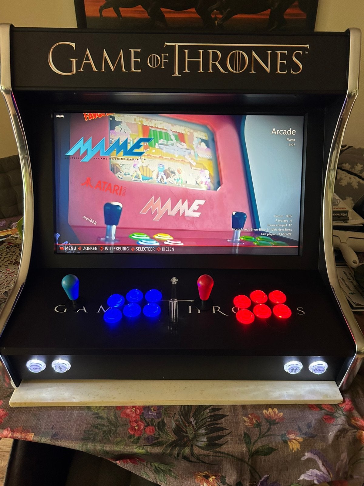 Bartop Arcade kast Game of Thrones met 12.000 spellen, Spelcomputers en Games, Spelcomputers | Overige, Ophalen, Overige merken
