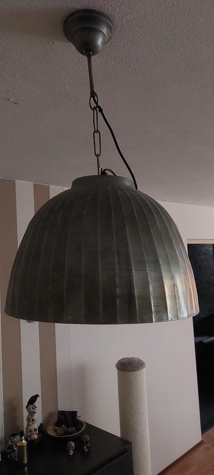 Industriële hanglamp metaal - Grote koepel, Gebruikt, Metaal, Industrieel, E27 (groot)