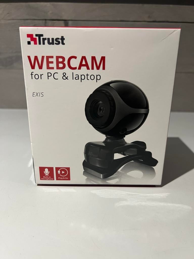 Trust Exis Webcam voor PC & laptop - Ingebouwde microfoon, Nieuw, Ophalen of Verzenden, Monitorclip, Nvt