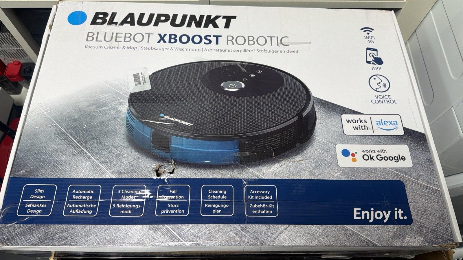 Blaupunkt Bluebot XBOOST Robotstofzuiger & Dweil, Witgoed en Apparatuur, Ophalen, Automatisch legen, Nieuw, Robotstofzuiger
