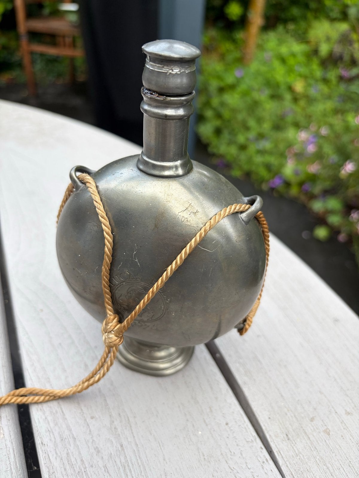 Antieke Lucas Bols Tinnen Fles - Anno 1575, Antiek en Kunst, Ophalen