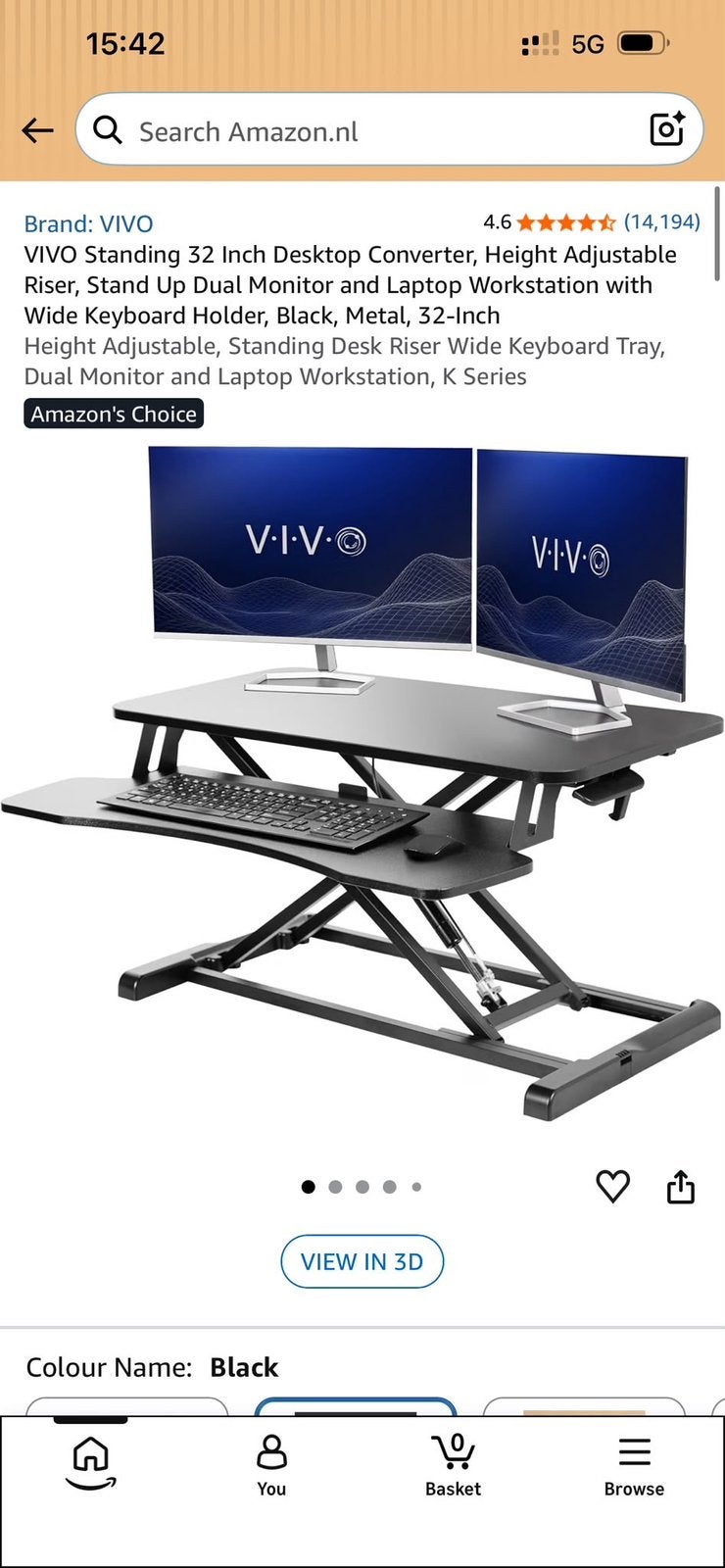 Standing desk converter, Computers en Software, Ophalen, Zo goed als nieuw