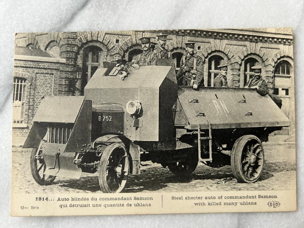 Wo1: ak gepantserde auto commandant Samson killed Uhlans, Verzamelen, Militaria | Algemeen, Landmacht, Foto of Poster, Nederland