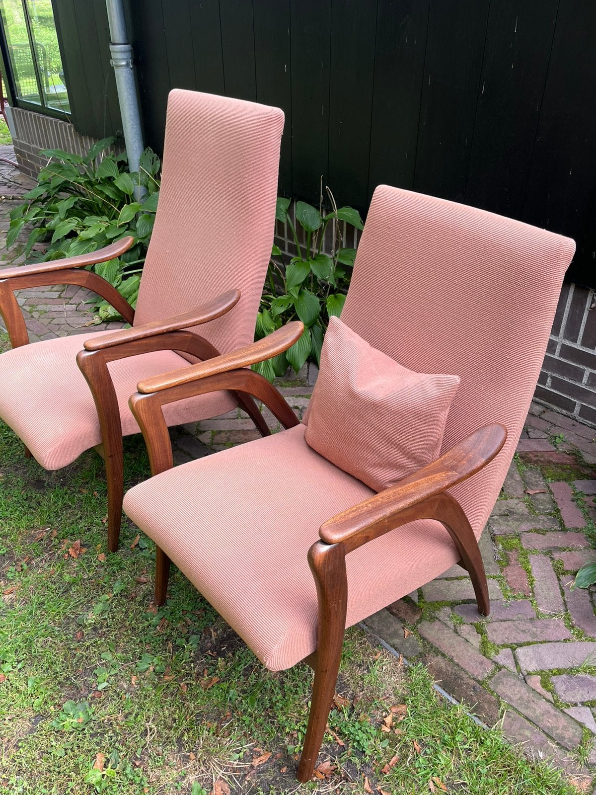 Vintage fauteuils Louis van Teeffelen, Ophalen, Hout, Gebruikt, 75 tot 100 cm