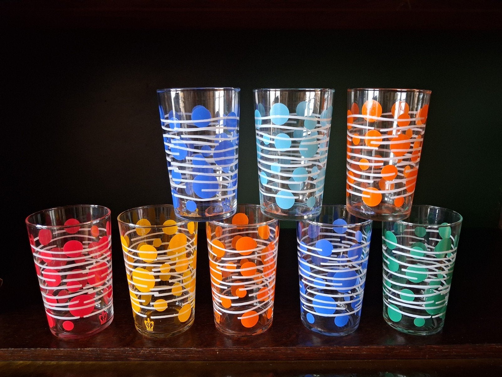 uit oma's kast 8 retro / vintage glazen, Ophalen, Glas, Overige stijlen, Glas of Glazen