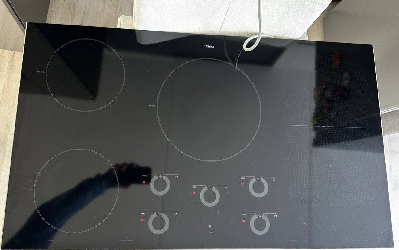 Atag inductie kookplaat 90 cm met flex zone HI9571SVT zgan, Ophalen of Verzenden, Zo goed als nieuw, Energieklasse A of zuiniger