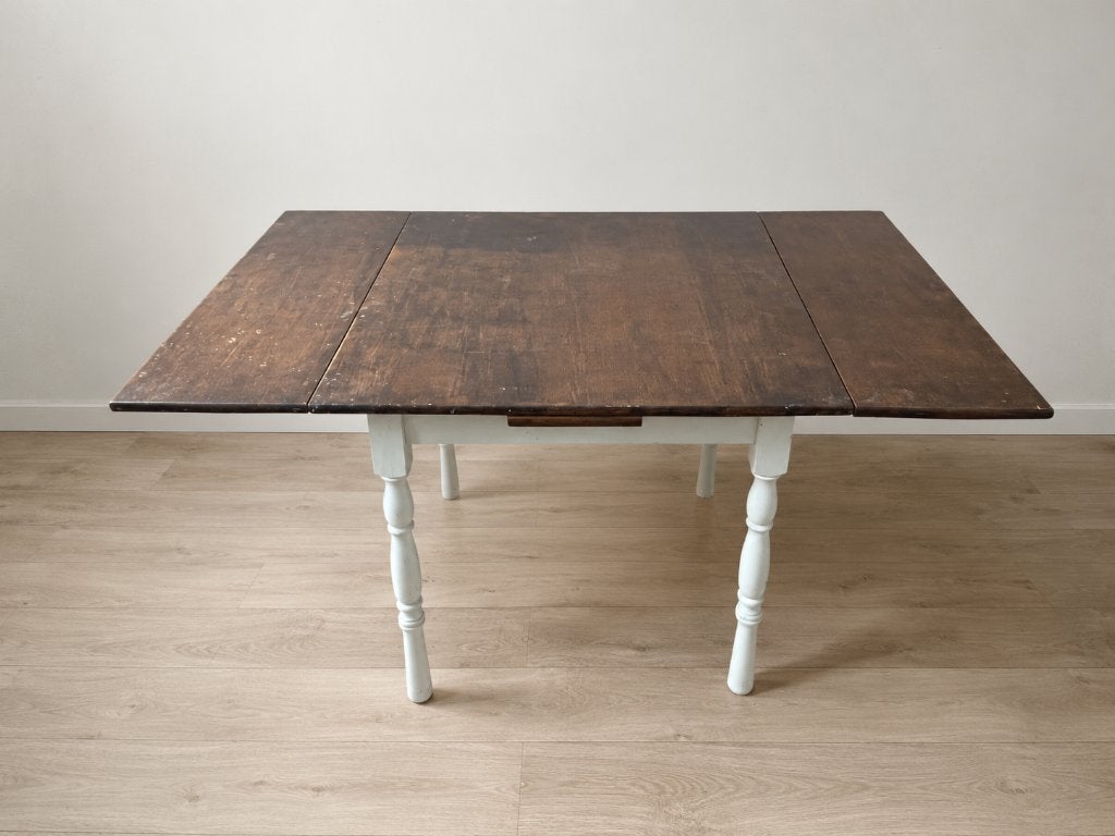Uitschuiftafel – landelijk - massief hout, Ophalen