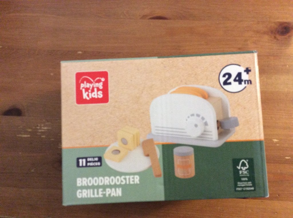 Houten speelset broodrooster, 11 onderdelen. Nieuw. 24+ m, Kinderen en Baby's, Ophalen of Verzenden, Nieuw