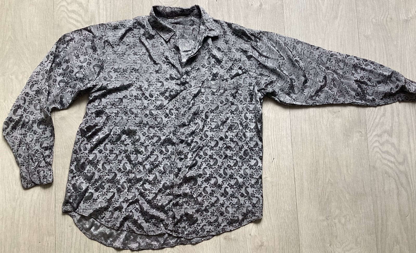 heren overhemd zilver / grijs kleur maat M, Ophalen of Verzenden, Gedragen, Grijs, Halswijdte 39/40 (M)