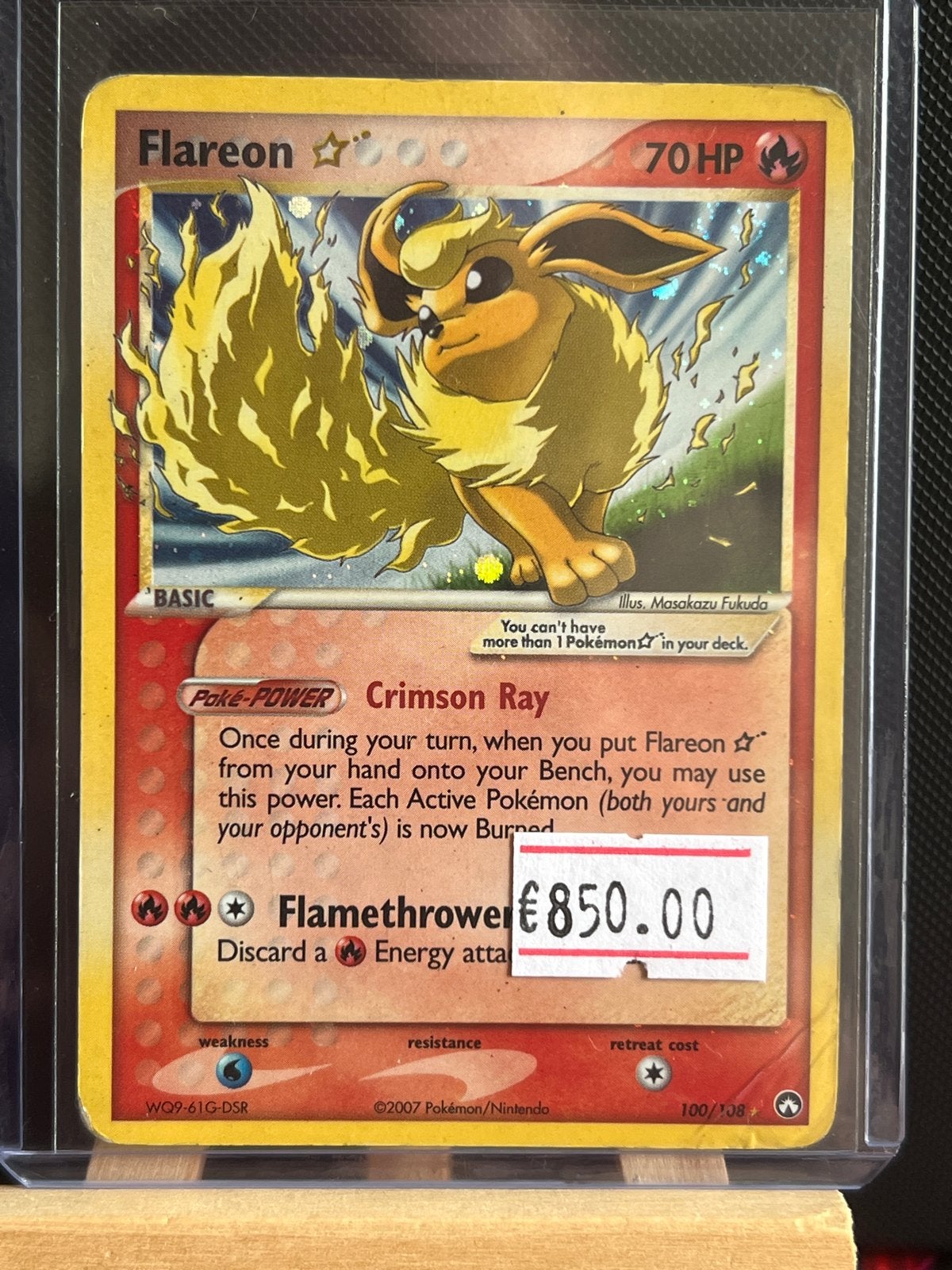 Flareon Gold Star 100/108 EX Power Keepers Pokémon Kaart, Ophalen of Verzenden, Zo goed als nieuw, Losse kaart, Foil
