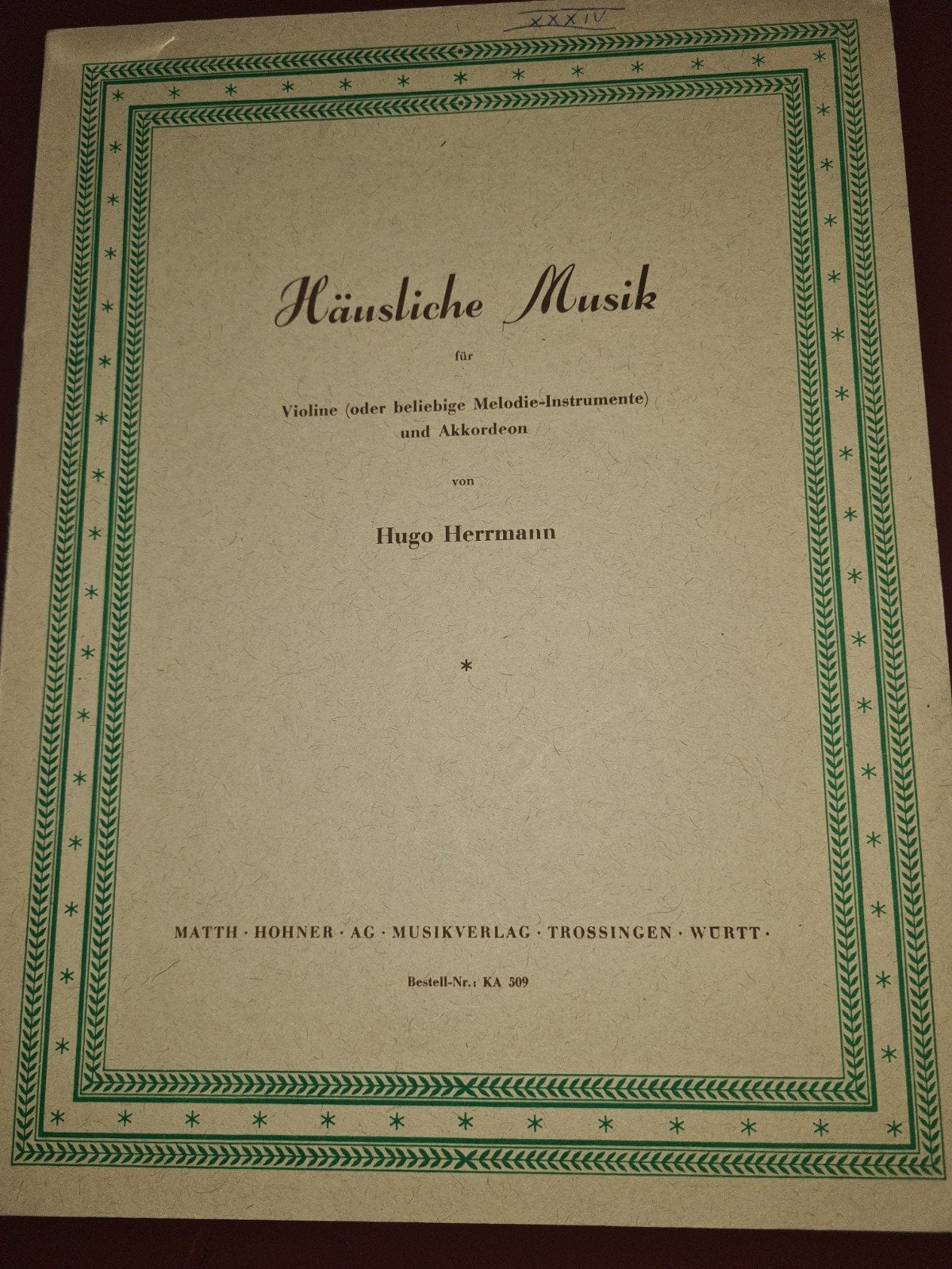 Hugo Herrmann - Häusliche Musik voor Viool en Accordeon, Gebruikt, Klassiek, Ophalen of Verzenden, Artiest of Componist
