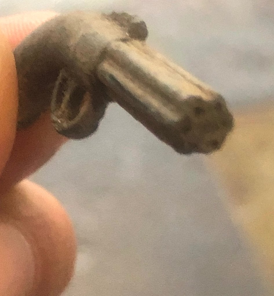 Antieke Bronzen Miniatuur Peperbus Revolver (3 cm), Verzenden, Gebruikt