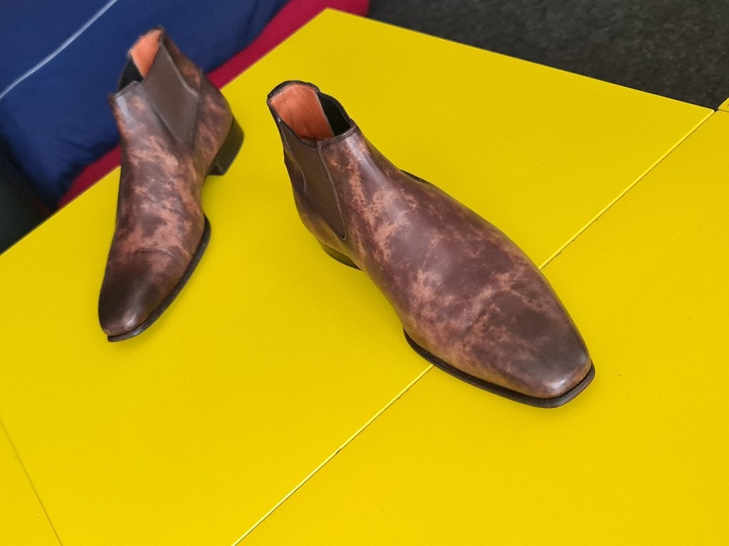 Santoni Laarzen schoenen met bruine kleur maat 8 ( 42 ), Kleding | Heren, Bruin, Boots, Ophalen of Verzenden, Zo goed als nieuw