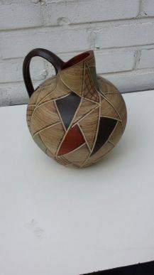 W.Germany EIWA vaas <> African TIKI-decoratie <> Jaren ‘60, Ophalen of Verzenden, Huis en Inrichting