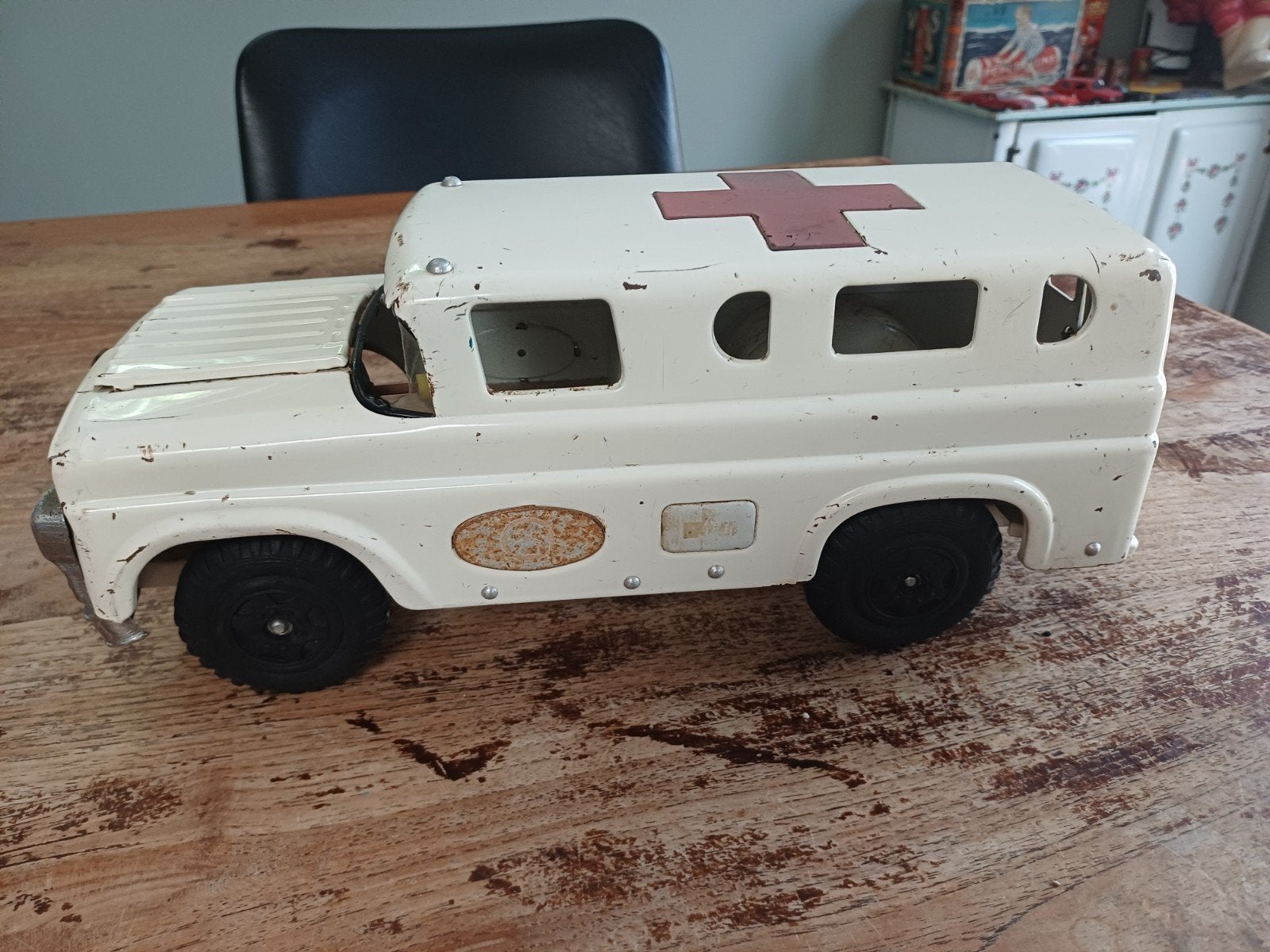 Vintage Marusan Bulldog Ambulance uit de jaren '50, Ophalen of Verzenden