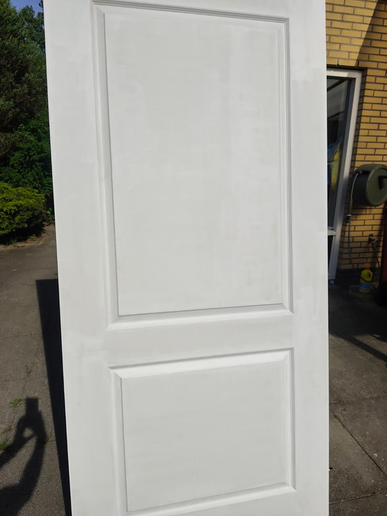 Opdekdeur wit gegrond, 210x93 cm, rechtsdraaiend, Ophalen, 80 tot 100 cm, Binnendeur, Nieuw