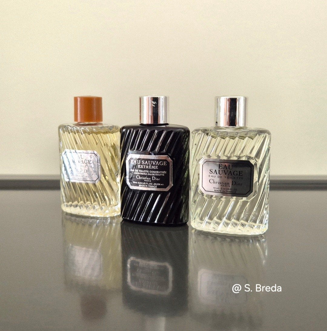 set 3x Christian Dior - Eau Sauvage miniatuur, Ophalen of Verzenden, Miniatuur, Gevuld