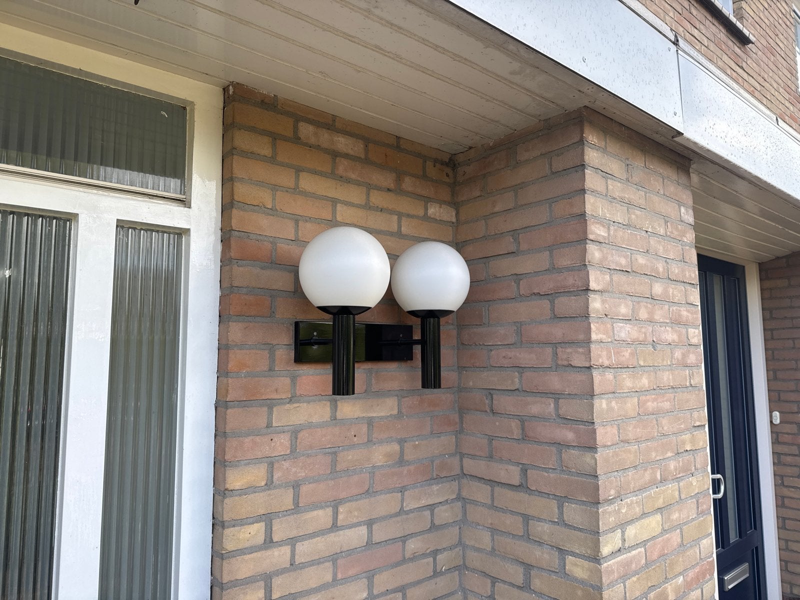 Raak dubbele bollamp - Vintage lamp 1968, Geschikt voor buiten, Ophalen of Verzenden, Overige merken, Glas