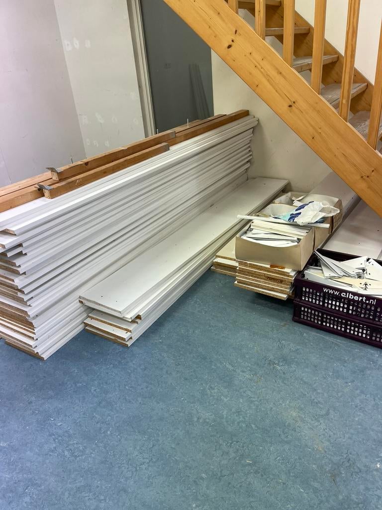 Geplastificeerd vezelplaat 30 cm breed , forse partij, Doe-het-zelf en Verbouw, Platen en Panelen, Ophalen, Zo goed als nieuw