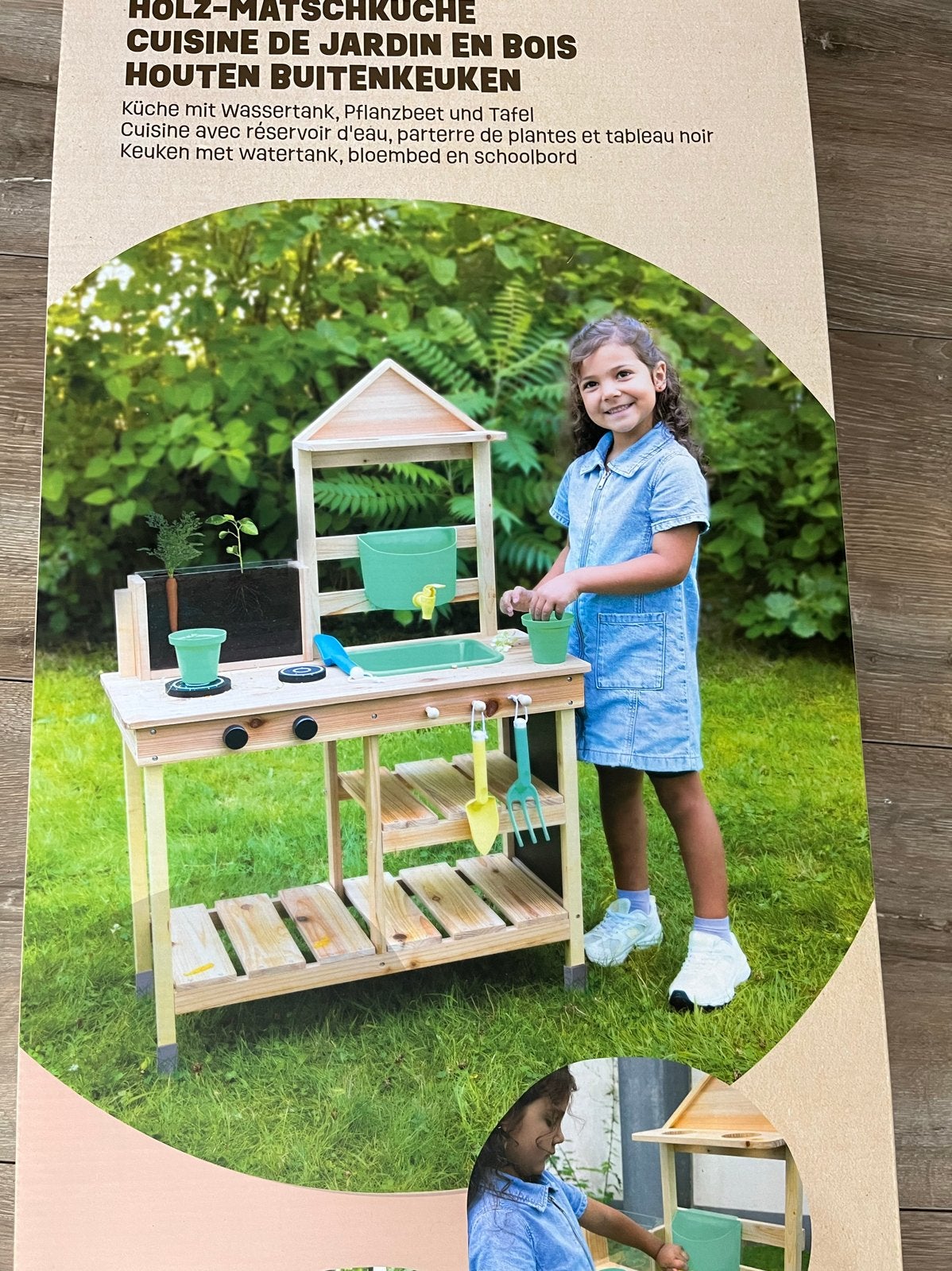 Houten Buitenkeuken Speelkeuken met Watertank, Kinderen en Baby's, Ophalen of Verzenden, Nieuw, Hout, Speelkeuken