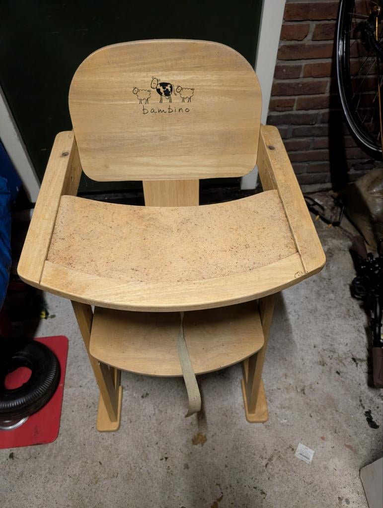 Houten Bambino Meegroeistoel met Gordel, Kinderen en Baby's, Ophalen, Gebruikt, Meegroeistoel, Gordel(s)