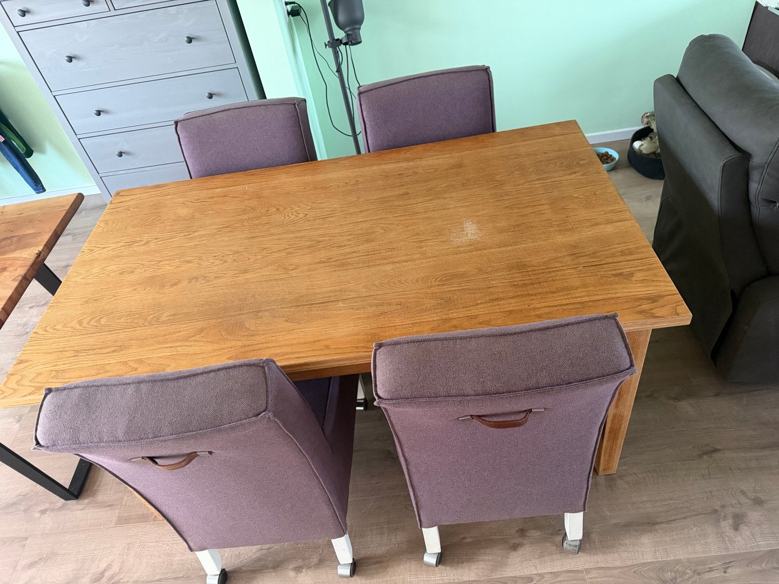 Houten eettafel (160x90 cm), Huis en Inrichting, Ophalen, Gebruikt, 50 tot 100 cm, 150 tot 200 cm