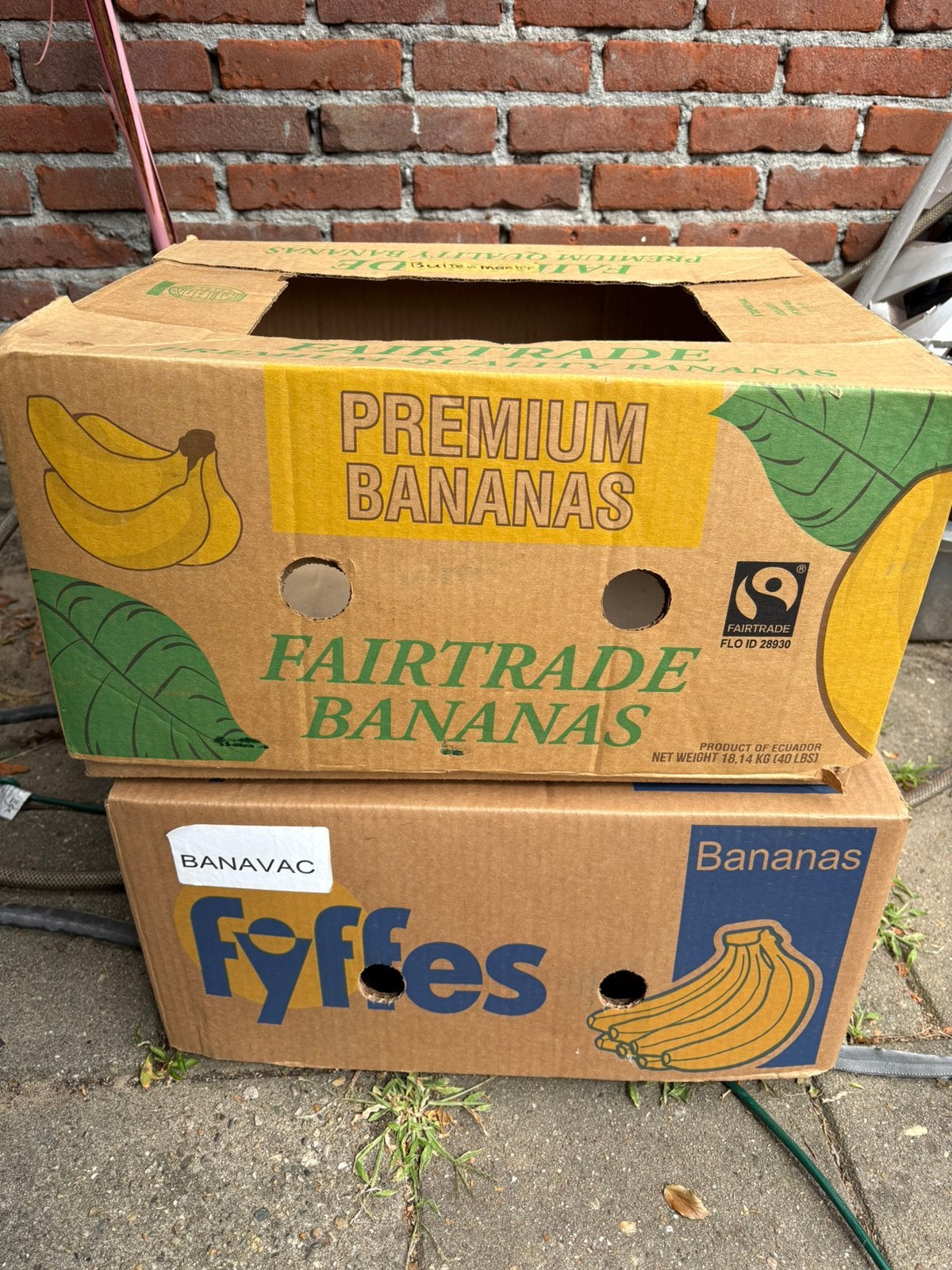 Gratis op te halen, 2 bananen dozen, Doe-het-zelf en Verbouw, Kratten en Dozen, Ophalen, Gebruikt, Doos, 35 tot 50 cm
