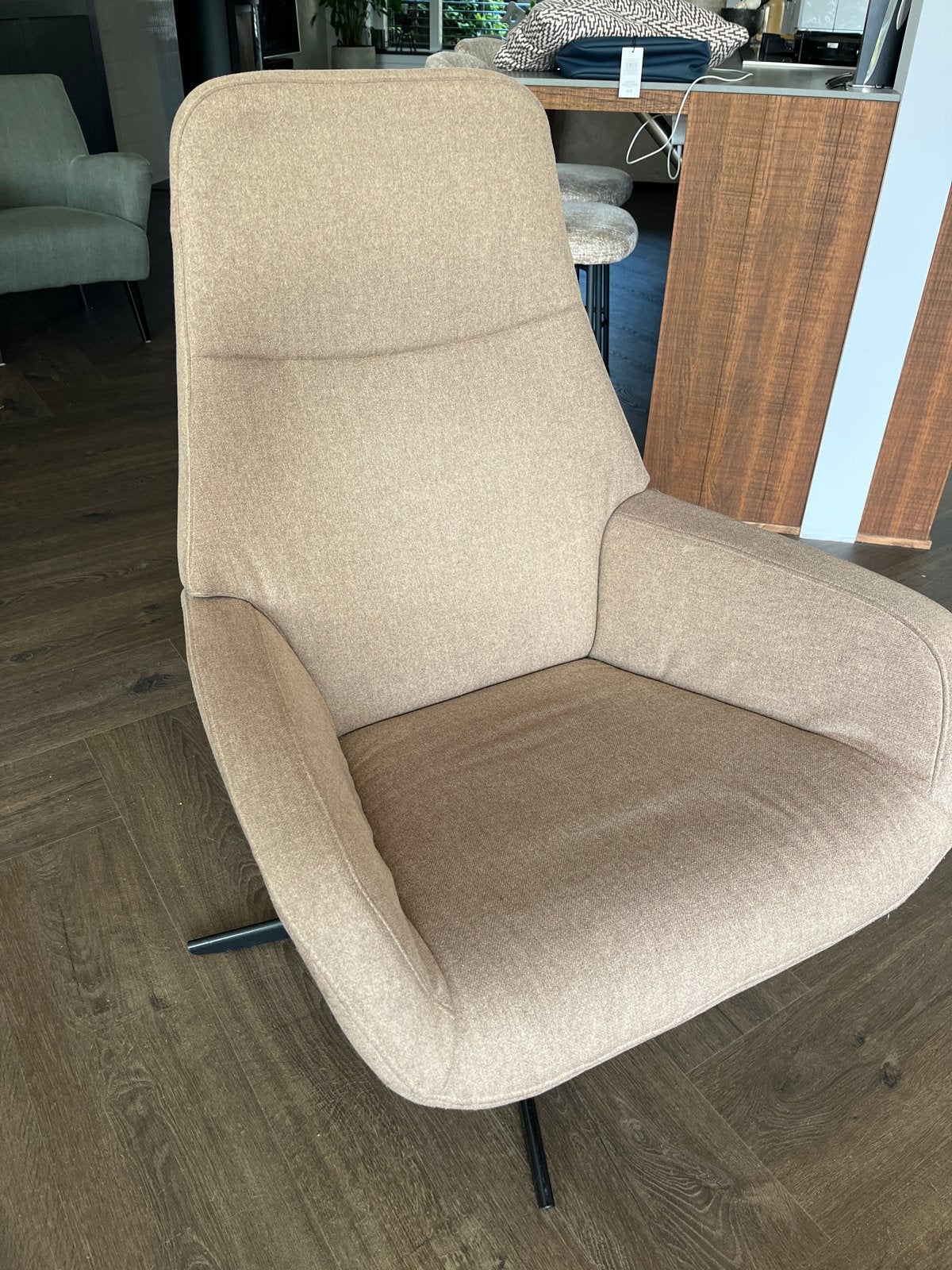 Montel fauteuil met voetenbank - Zo goed als nieuw, Huis en Inrichting, Fauteuils, Ophalen, 75 tot 100 cm, Zo goed als nieuw, Stof