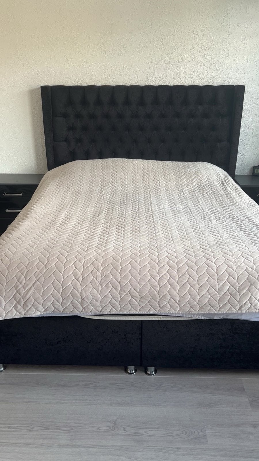 Boxspring, Huis en Inrichting, Slaapkamer | Boxsprings, Ophalen, Gebruikt, Zwart, Tweepersoons