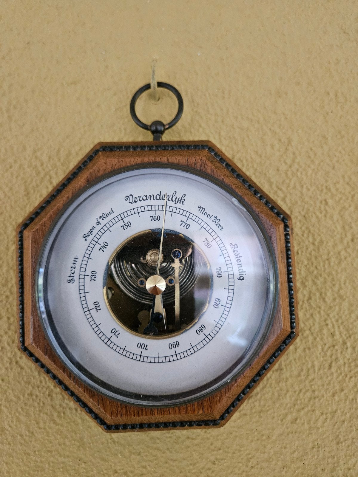 Vintage Aneroïde Barometer - Oud Nederlands Model, Ophalen, Gebruikt, Barometer