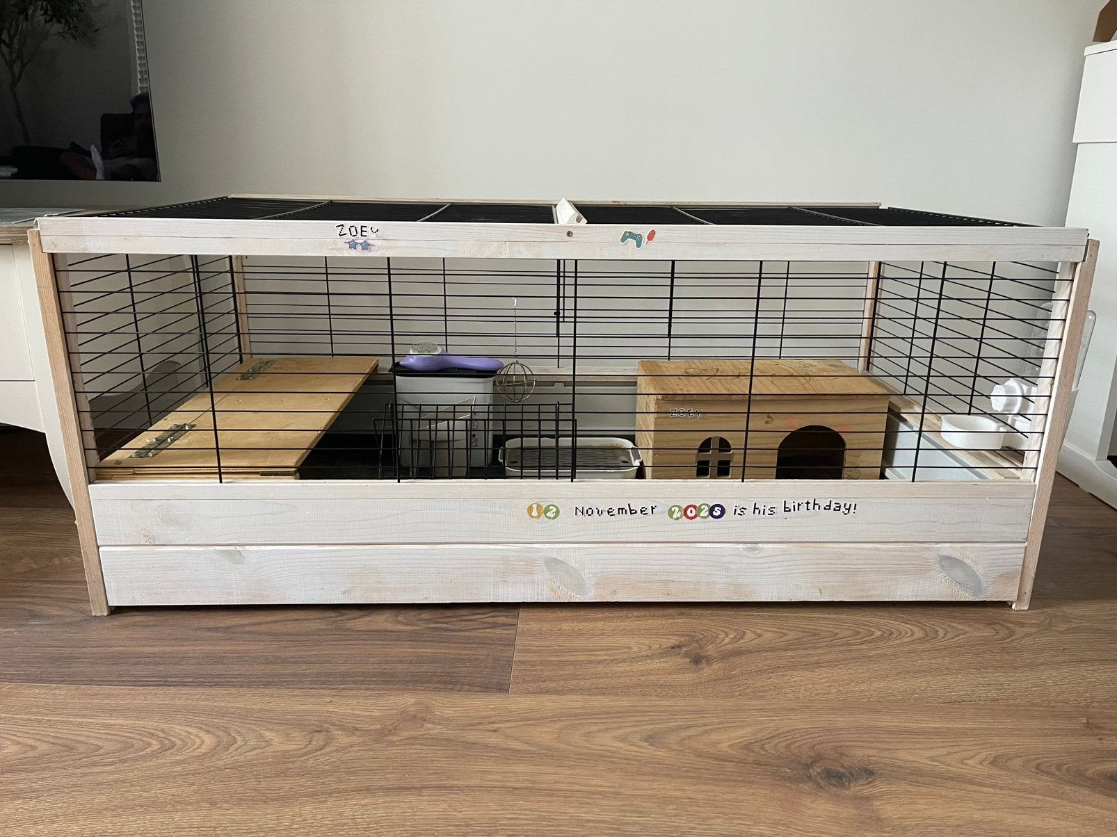 Konijnenhok / cava cage / kooi inclusief alle benodigdheden, Ophalen, 110 cm of meer, Zo goed als nieuw, 90 cm of meer