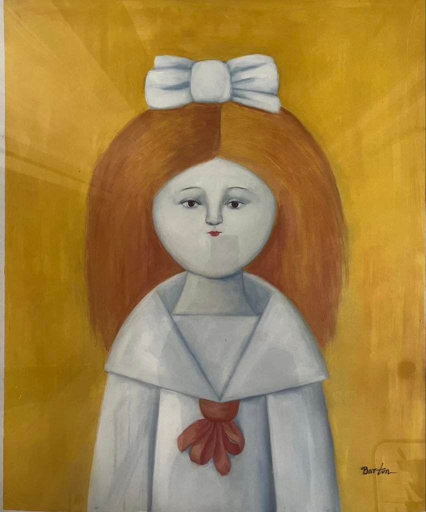 Set van 2 ingelijste kunstwerken: Meisje en Jongen, Ophalen of Verzenden