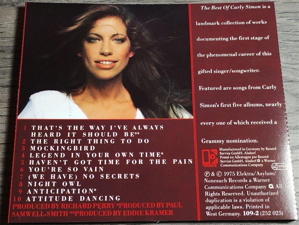 Carly Simon ‎- The Best Of, Ophalen of Verzenden, Zo goed als nieuw