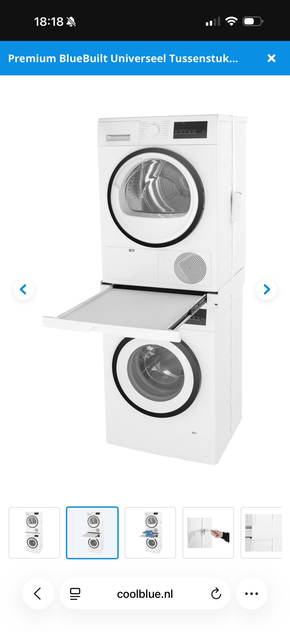 Tussenstuk wasmachine en droger met uitschuifblad, Ophalen of Verzenden, Nieuw