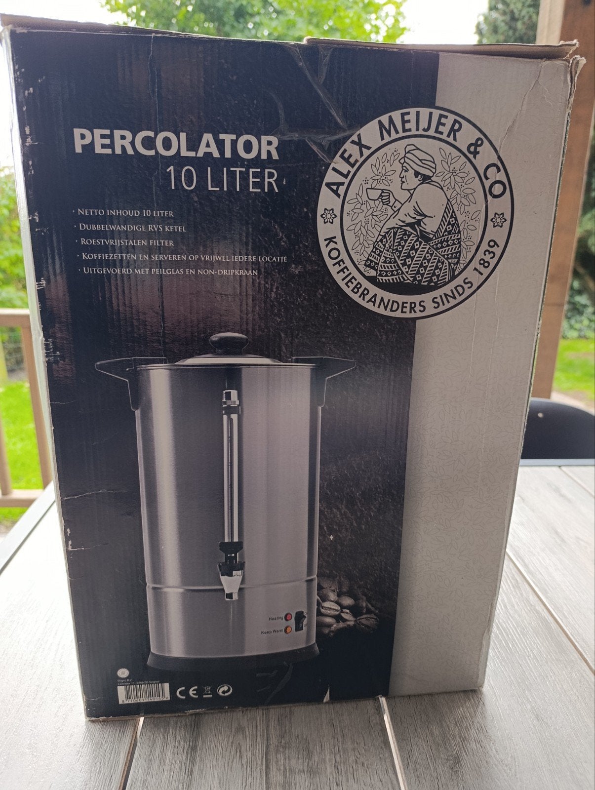 Alex Meijer Percolator 10L RVS Koffiezetapparaat, Witgoed en Apparatuur, Ophalen, Gebruikt, Overige modellen, 10 kopjes of meer