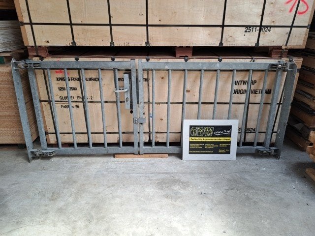 dubbele gegalvaniseerde spijlenpoort 248 cm, tuin poort, Tuin en Terras, Tuinpoorten, Ophalen, Gebruikt, Minder dan 100 cm, IJzer