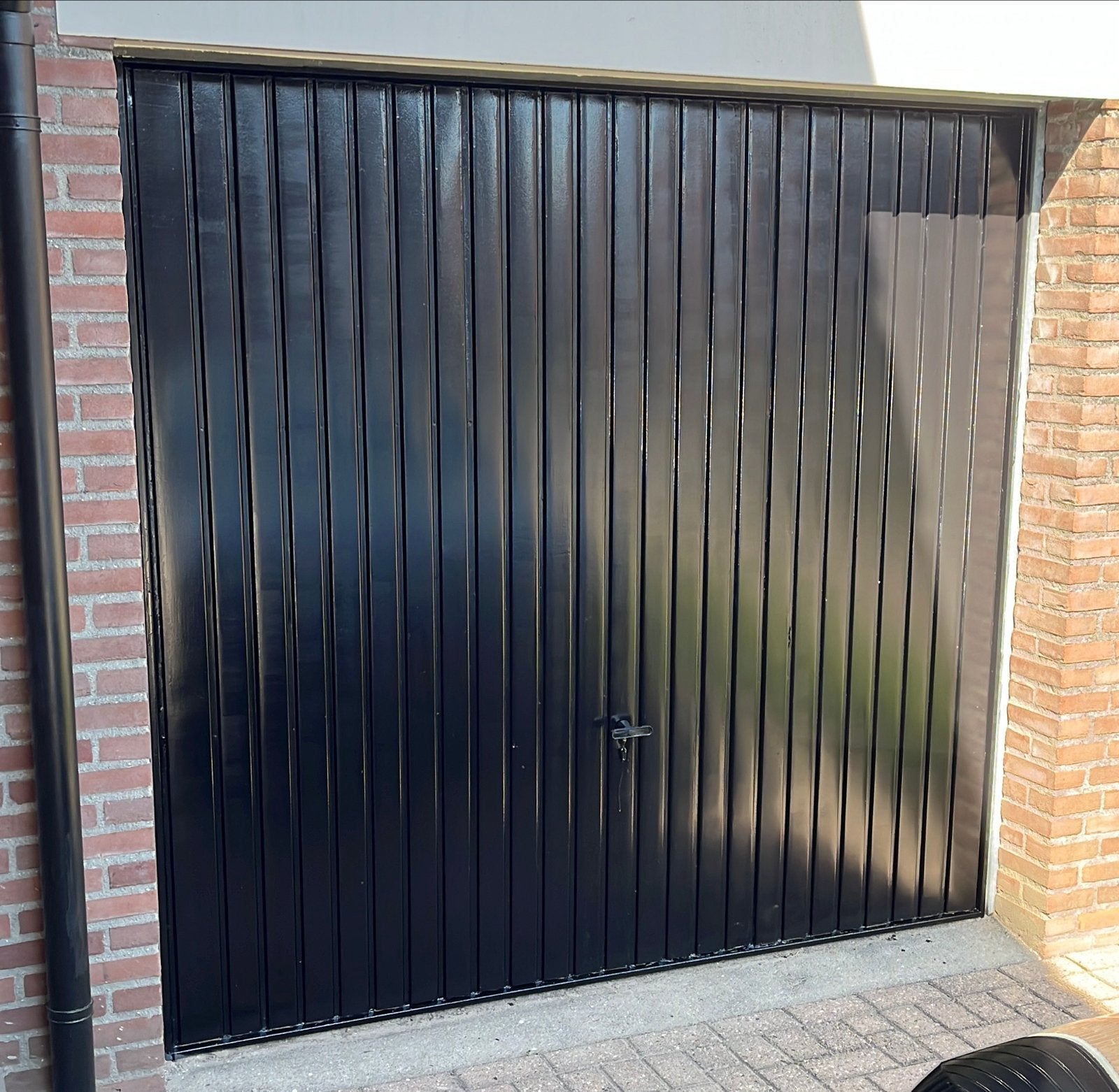 Garagedeur kanteldeur 221x210 cm incl. geleiders, Ophalen, Gebruikt, 120 cm of meer, Garagedeur