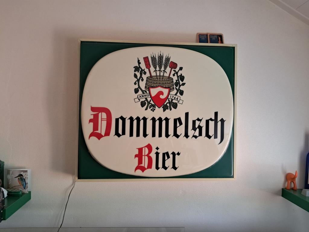Vintage Dommelsch Bier Lichtbak - Werkend, Verzamelen, Merken en Reclamevoorwerpen, Ophalen, Gebruikt, Lichtbak of (neon) lamp