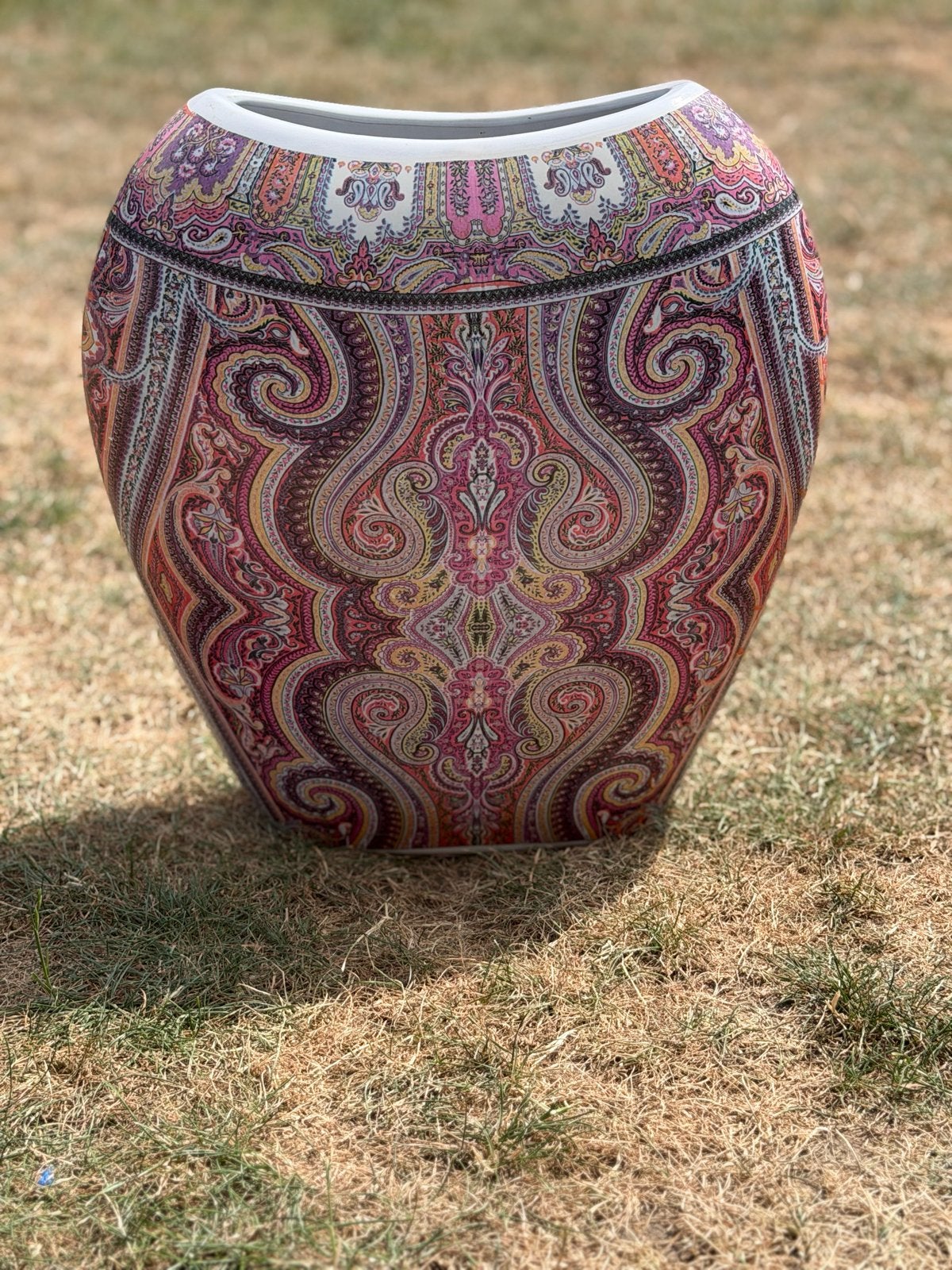 Decoratieve vaas met kleurrijk paisley-patroon, Ophalen of Verzenden