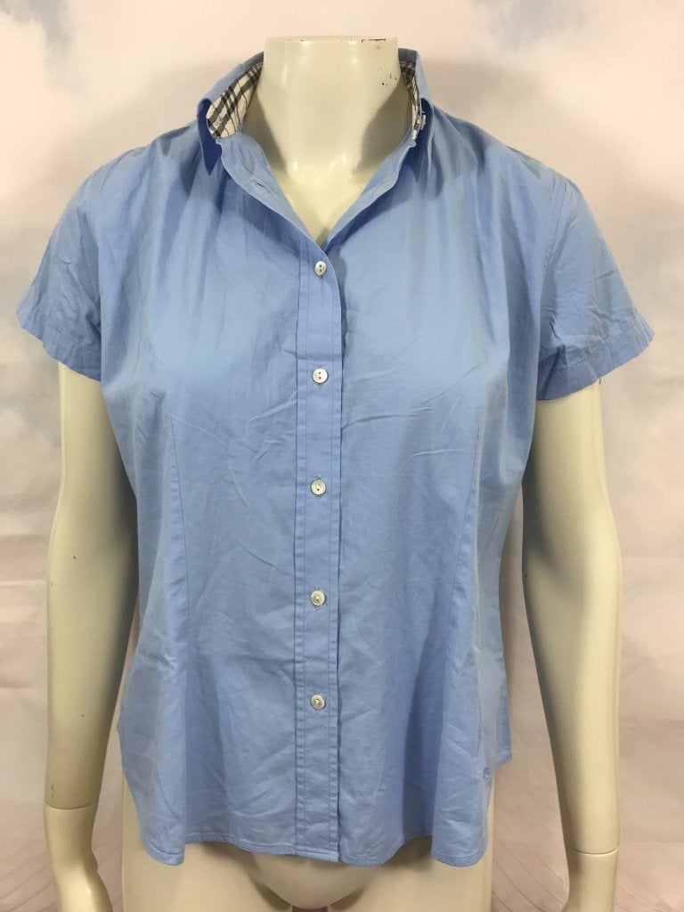 Burberry licht blauwe blouse maat M (3C2), Tweedehands verkoop, Blauw, Ophalen of Verzenden, Tweedehands verkoop
