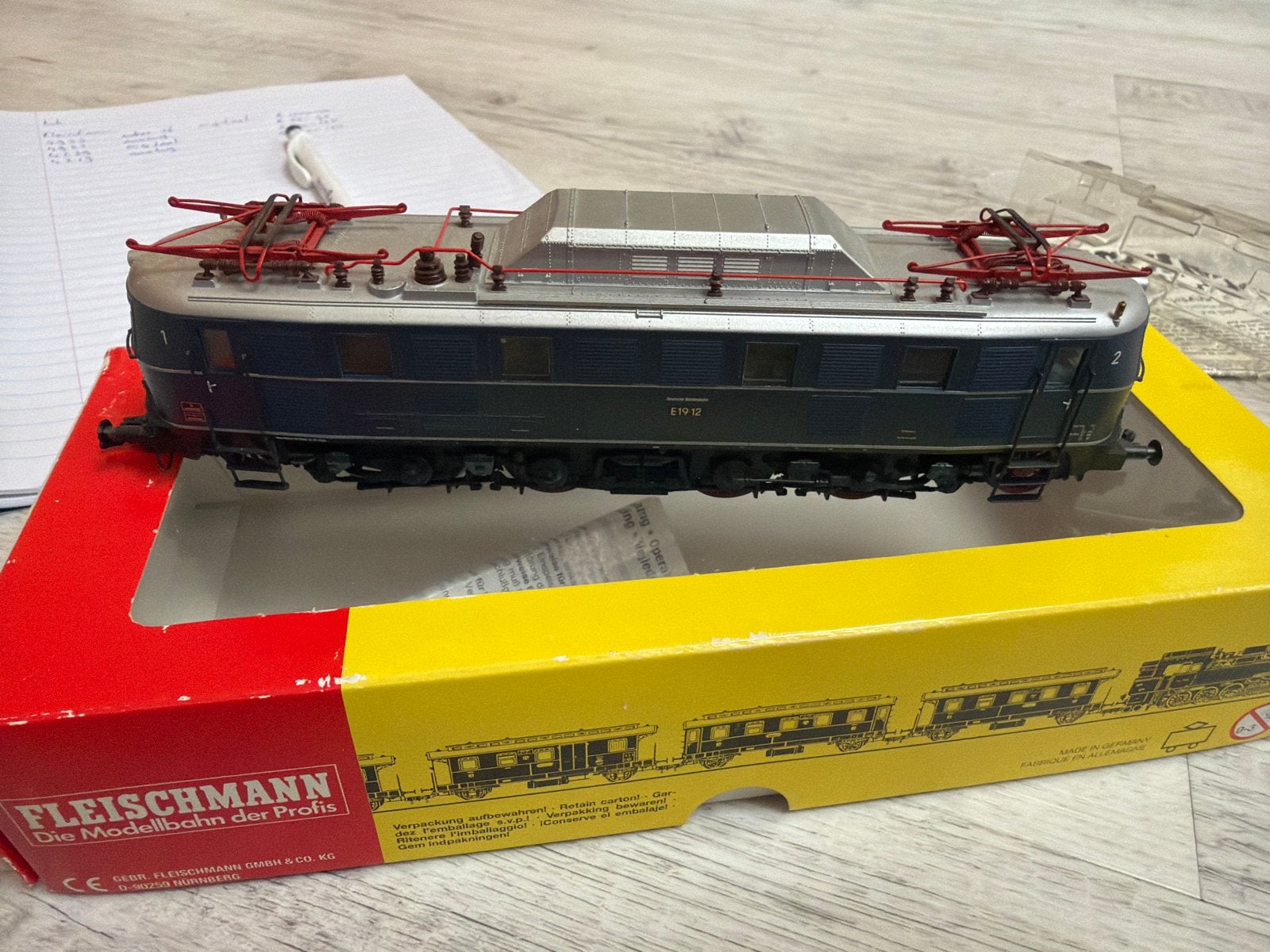 Fleischmann H0 4319 E 19 12 DB - Stahlblau - In OVP + Boekje, Hobby en Vrije tijd, Fleischmann, Ophalen of Verzenden, Zo goed als nieuw