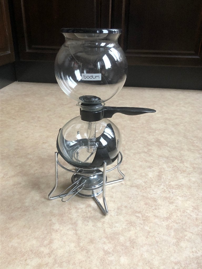 Vacuüm koffiezetter Bodum Santos met spiritusbrander, Gebruikt, Overige modellen, Gemalen koffie, Ophalen of Verzenden