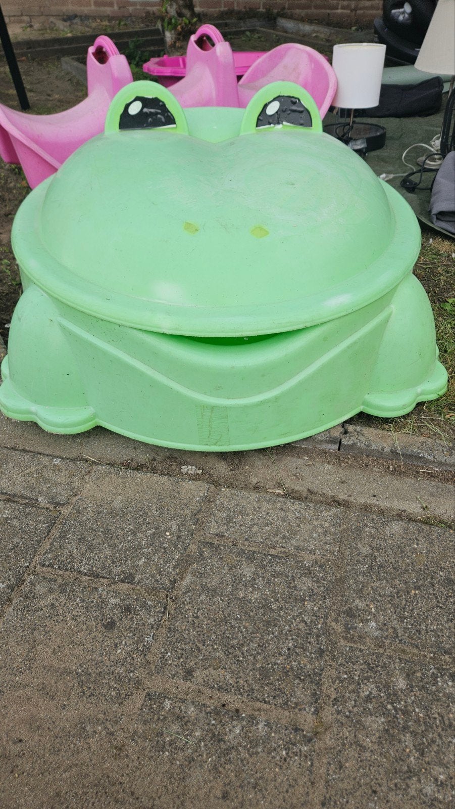Groene Kikker Zandbak met Deksel, Ophalen, Gebruikt