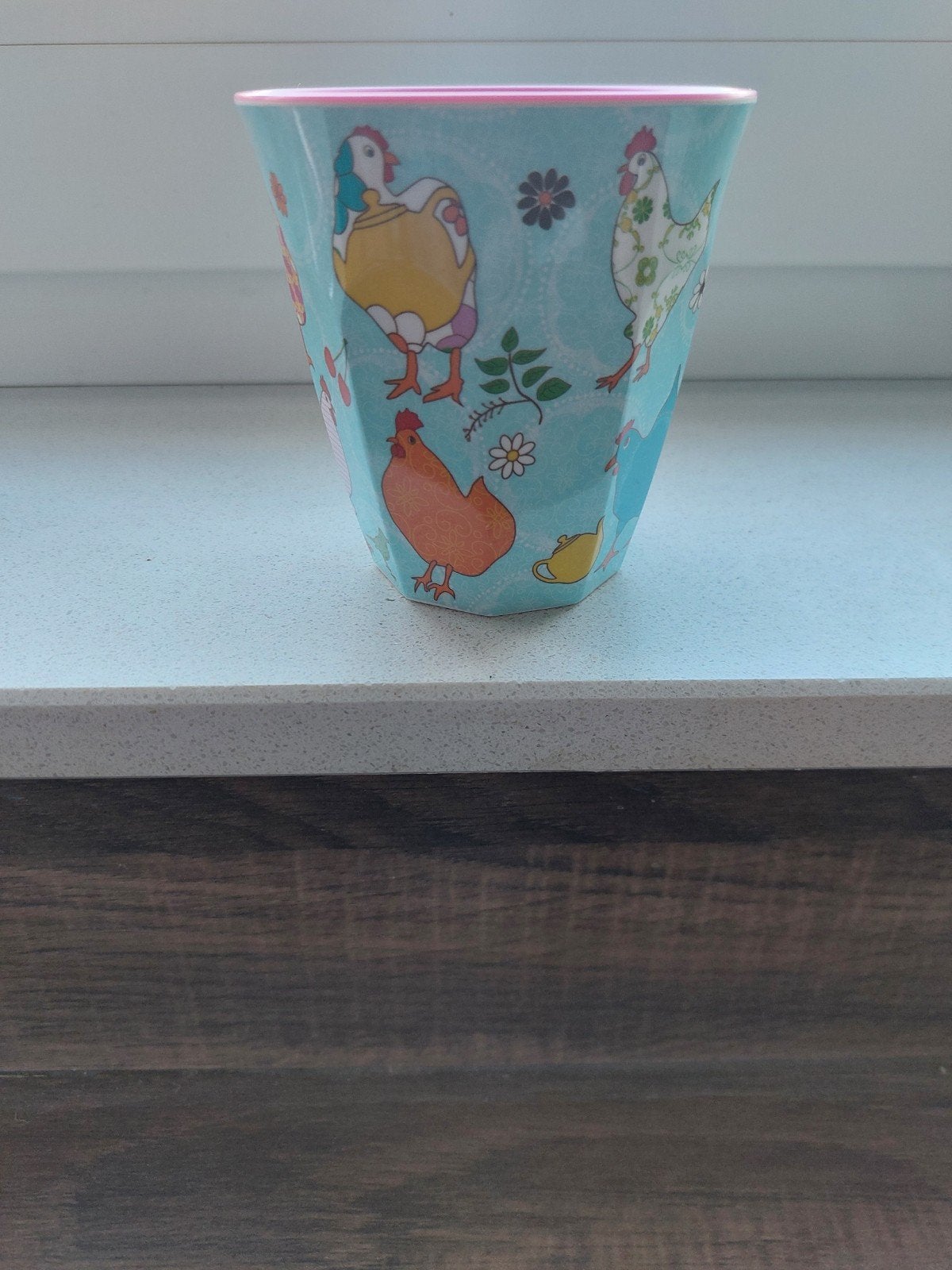 RICE beker met kippenprint in nieuwstaat, Huis en Inrichting, Keuken | Servies, Overige merken, Ophalen of Verzenden, Zo goed als nieuw