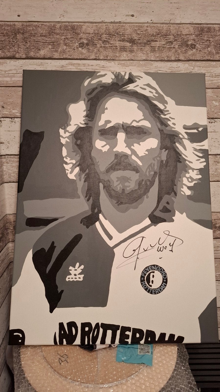 feyenoord John de Wolf canvas met handtekening, Verzamelen, Ophalen of Verzenden, Feyenoord