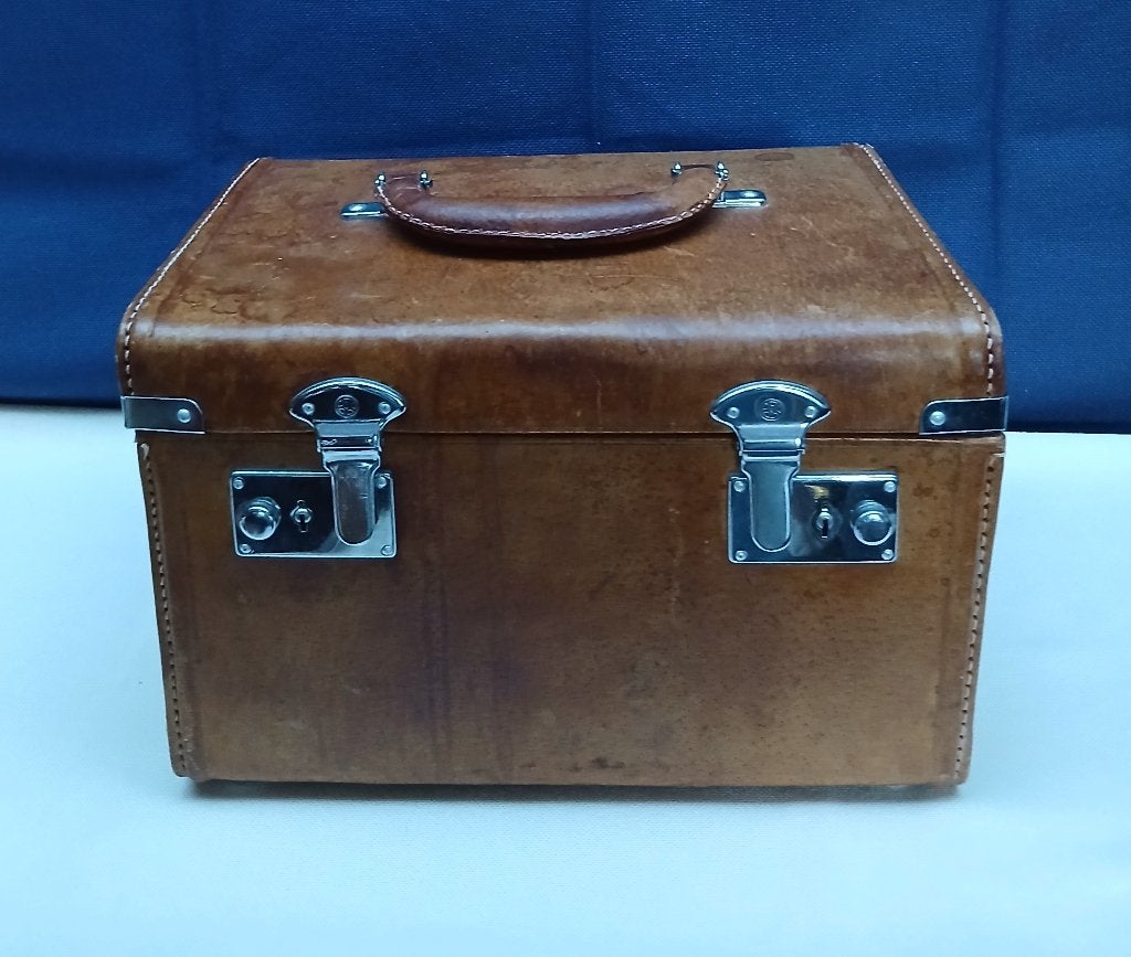 Vintage beautycase, Gebruikt, Beige, Ophalen of Verzenden, Met spiegeltje(s)