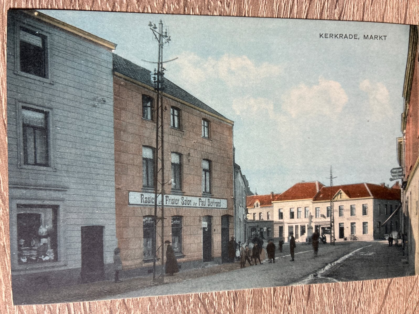 Oude Ansichtkaart Kerkrade Markt Kapper Bertrand, Ophalen of Verzenden, Voor 1920, Gelopen, Limburg
