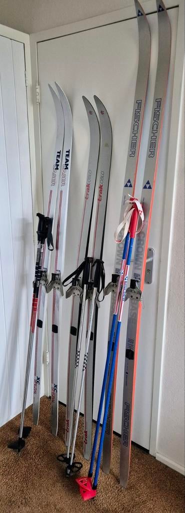 Langlauf Ski's met stokken en Meindl schoenen, Ophalen of Verzenden, Ski's, Fischer, Gebruikt