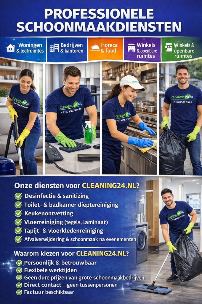 Professionele ZZP Schoonmaak in Amsterdam & Regio (+55km), Diensten en Vakmensen, Schoonmakers en Glazenwassers, Schoonmaken bedrijfsruimte